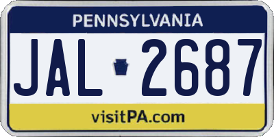 PA license plate JAL2687