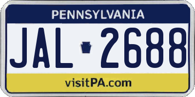 PA license plate JAL2688