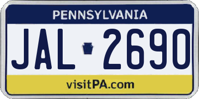 PA license plate JAL2690