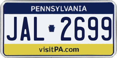 PA license plate JAL2699