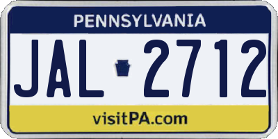 PA license plate JAL2712