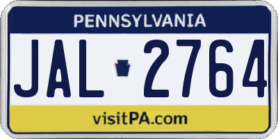 PA license plate JAL2764