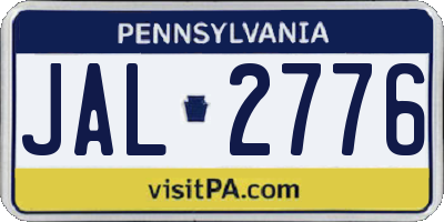 PA license plate JAL2776