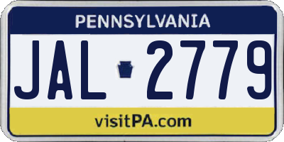 PA license plate JAL2779