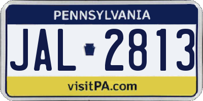 PA license plate JAL2813