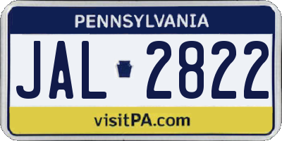 PA license plate JAL2822