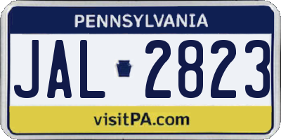 PA license plate JAL2823