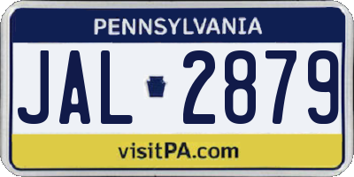 PA license plate JAL2879