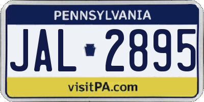 PA license plate JAL2895