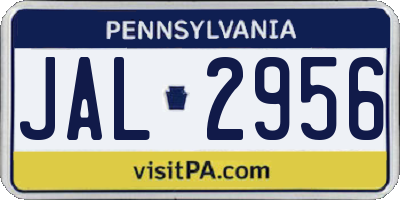 PA license plate JAL2956