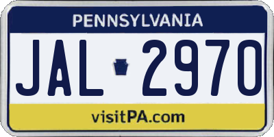 PA license plate JAL2970