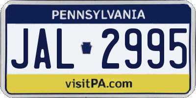 PA license plate JAL2995