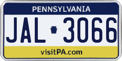 PA license plate JAL3066
