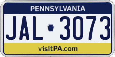 PA license plate JAL3073