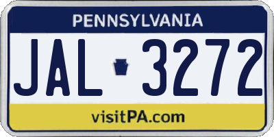 PA license plate JAL3272