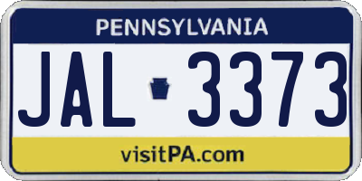PA license plate JAL3373
