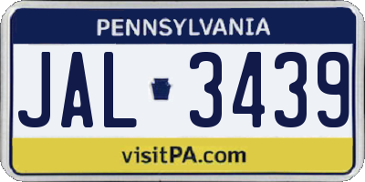 PA license plate JAL3439