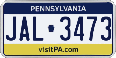 PA license plate JAL3473