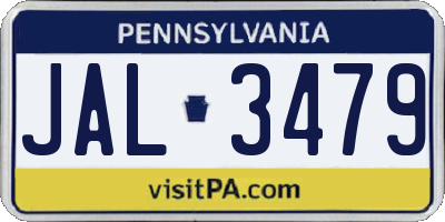 PA license plate JAL3479