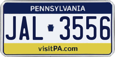 PA license plate JAL3556
