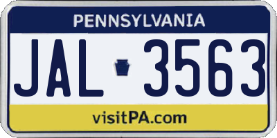 PA license plate JAL3563