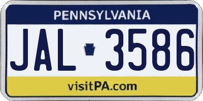 PA license plate JAL3586