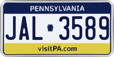 PA license plate JAL3589