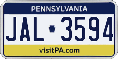 PA license plate JAL3594