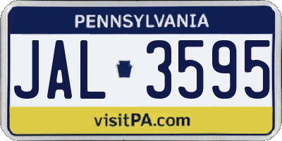 PA license plate JAL3595