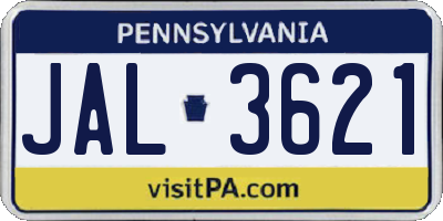 PA license plate JAL3621