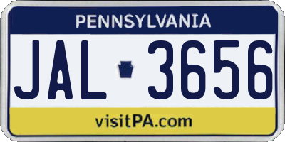 PA license plate JAL3656