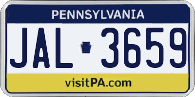 PA license plate JAL3659