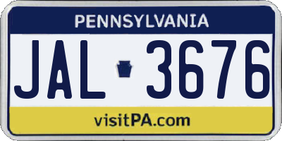 PA license plate JAL3676