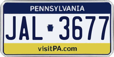 PA license plate JAL3677