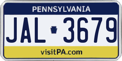 PA license plate JAL3679