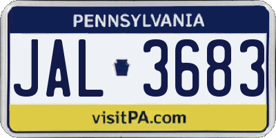 PA license plate JAL3683
