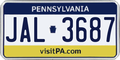 PA license plate JAL3687