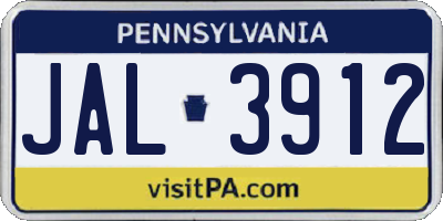 PA license plate JAL3912