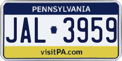 PA license plate JAL3959
