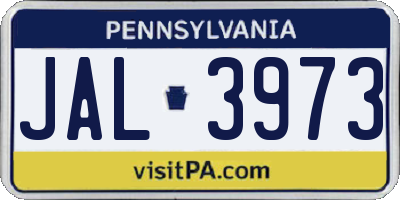 PA license plate JAL3973