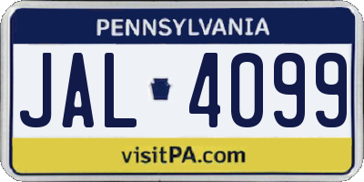 PA license plate JAL4099