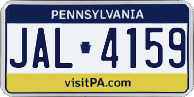 PA license plate JAL4159