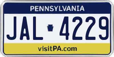 PA license plate JAL4229