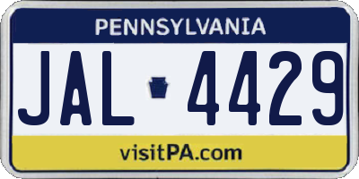 PA license plate JAL4429