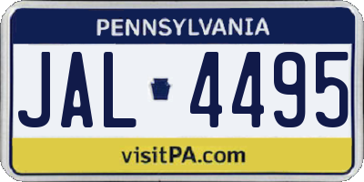 PA license plate JAL4495