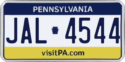 PA license plate JAL4544