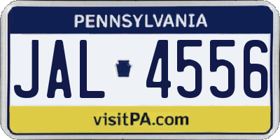 PA license plate JAL4556