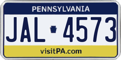 PA license plate JAL4573