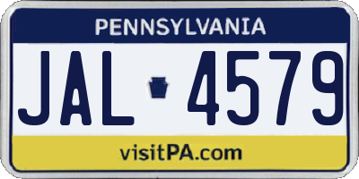 PA license plate JAL4579