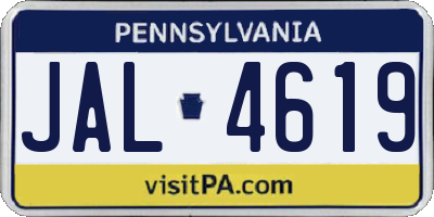 PA license plate JAL4619